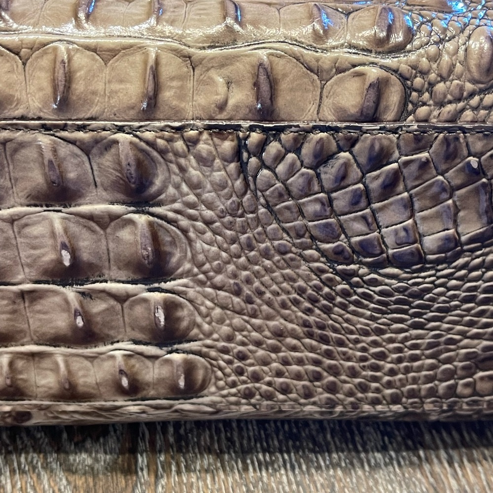 Brahmin Brown Embossed Leather Handbag - Picture 4 of 15